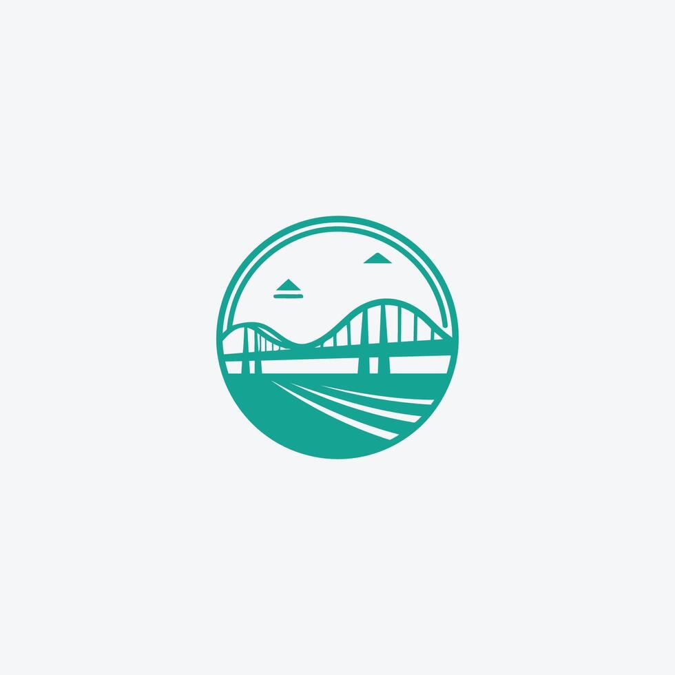 AI generated A powerful and unique bridge builder logo design. vector