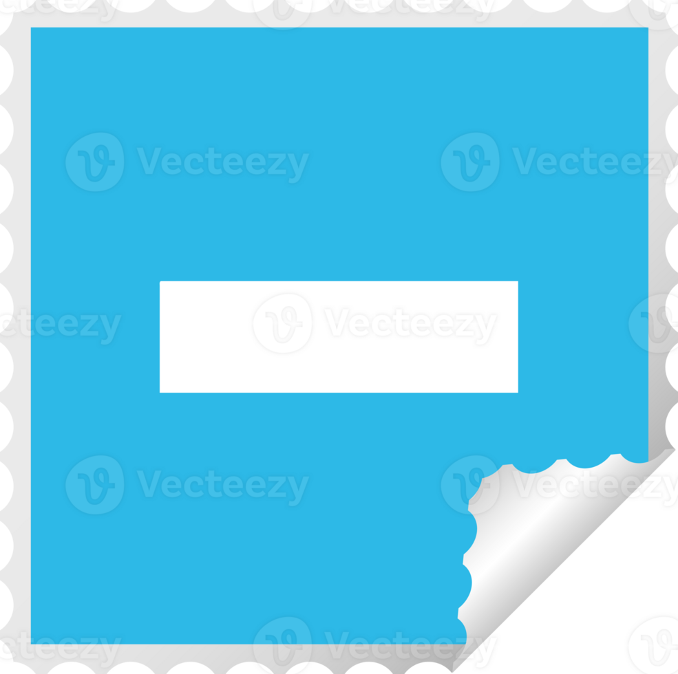 square peeling sticker cartoon minus symbol png