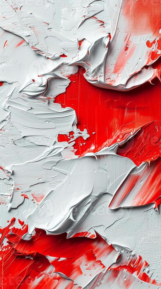 AI generated Textured Red on White Canvas photo