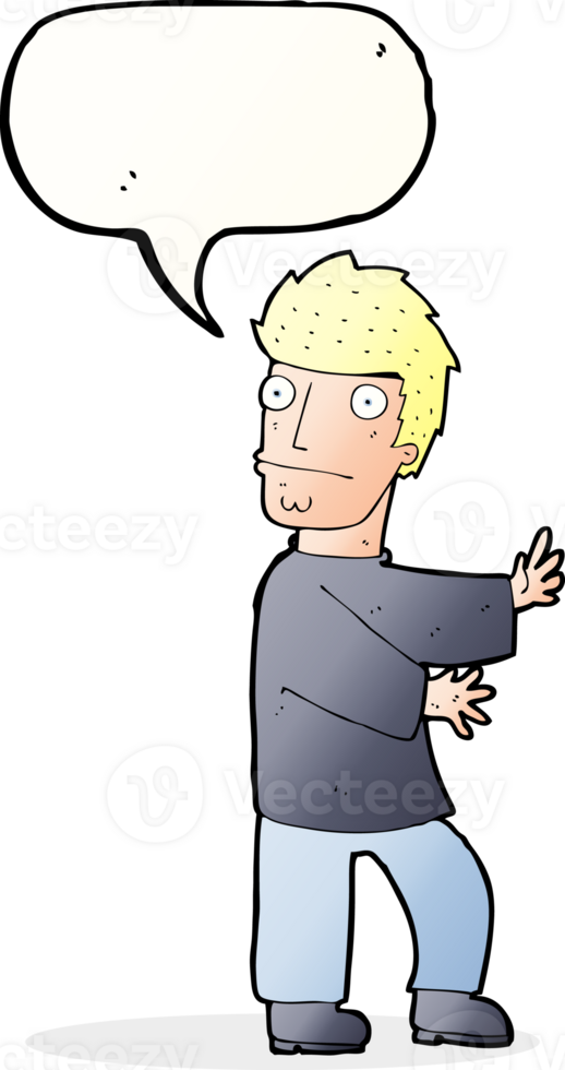 cartoon nervous man with speech bubble png