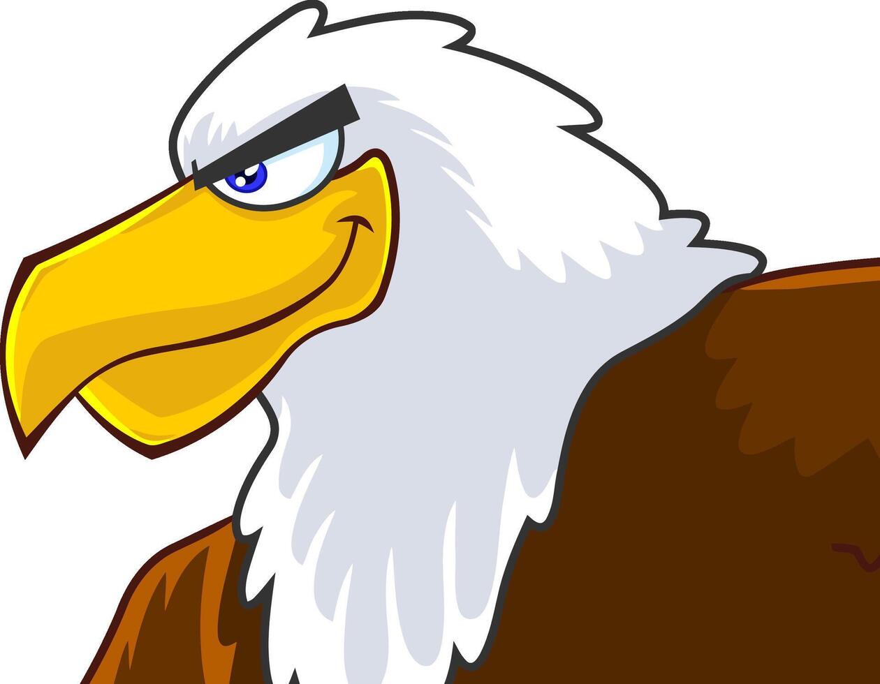 Eagle Bird Head Cartoon Character Vector Illustration Isolated On White Background