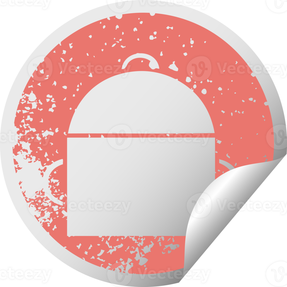 distressed circular peeling sticker symbol ruck sack png