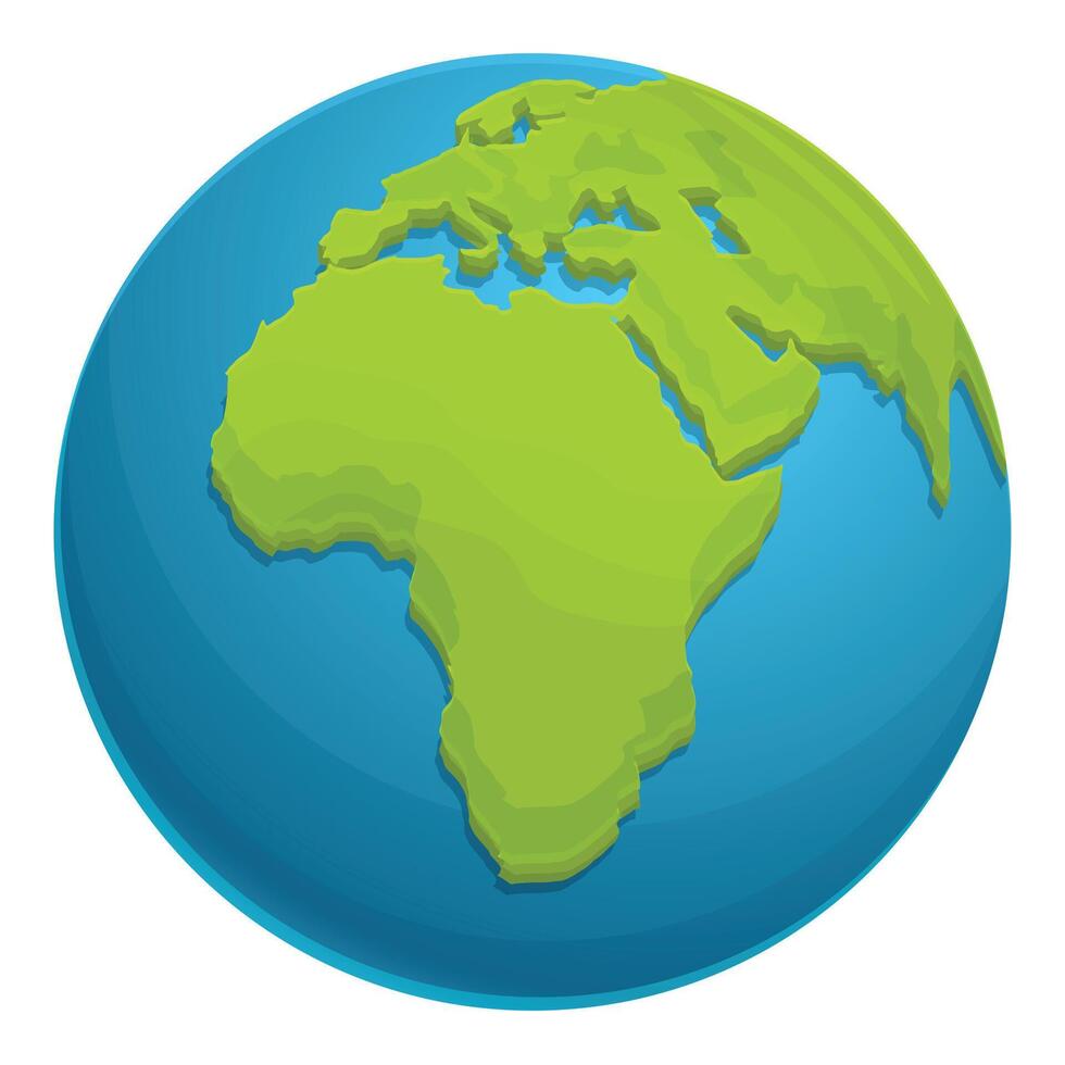 África mapa mundo icono dibujos animados vector. Oceano espacio vector