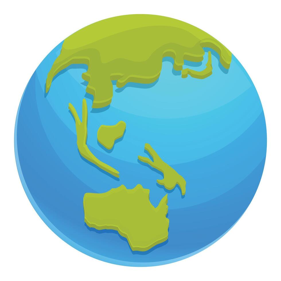 Green mark planet icon cartoon vector. Global travel vector