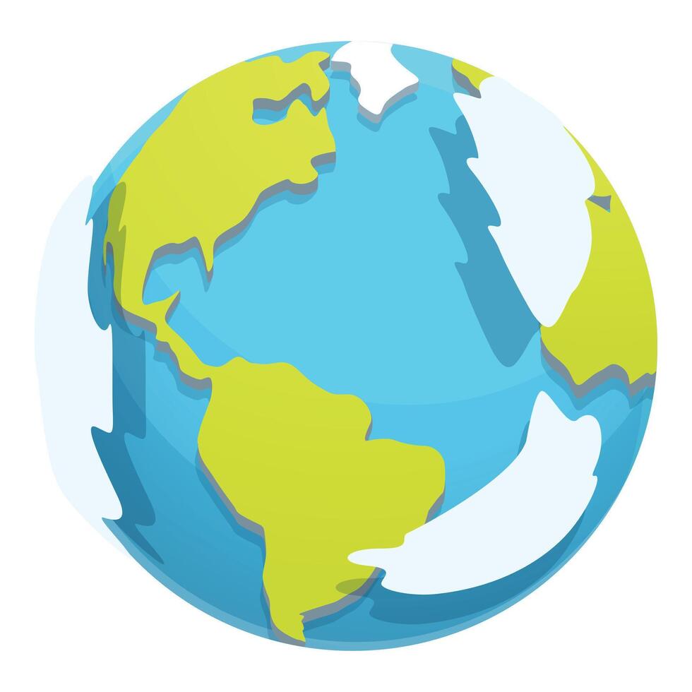 Continent globe map icon cartoon vector. International travel vector