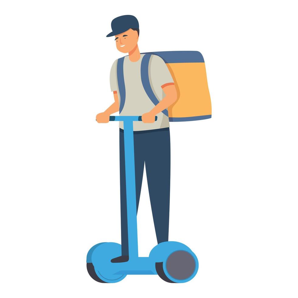 Gyro scooter parcel icon cartoon vector. Food courier vector