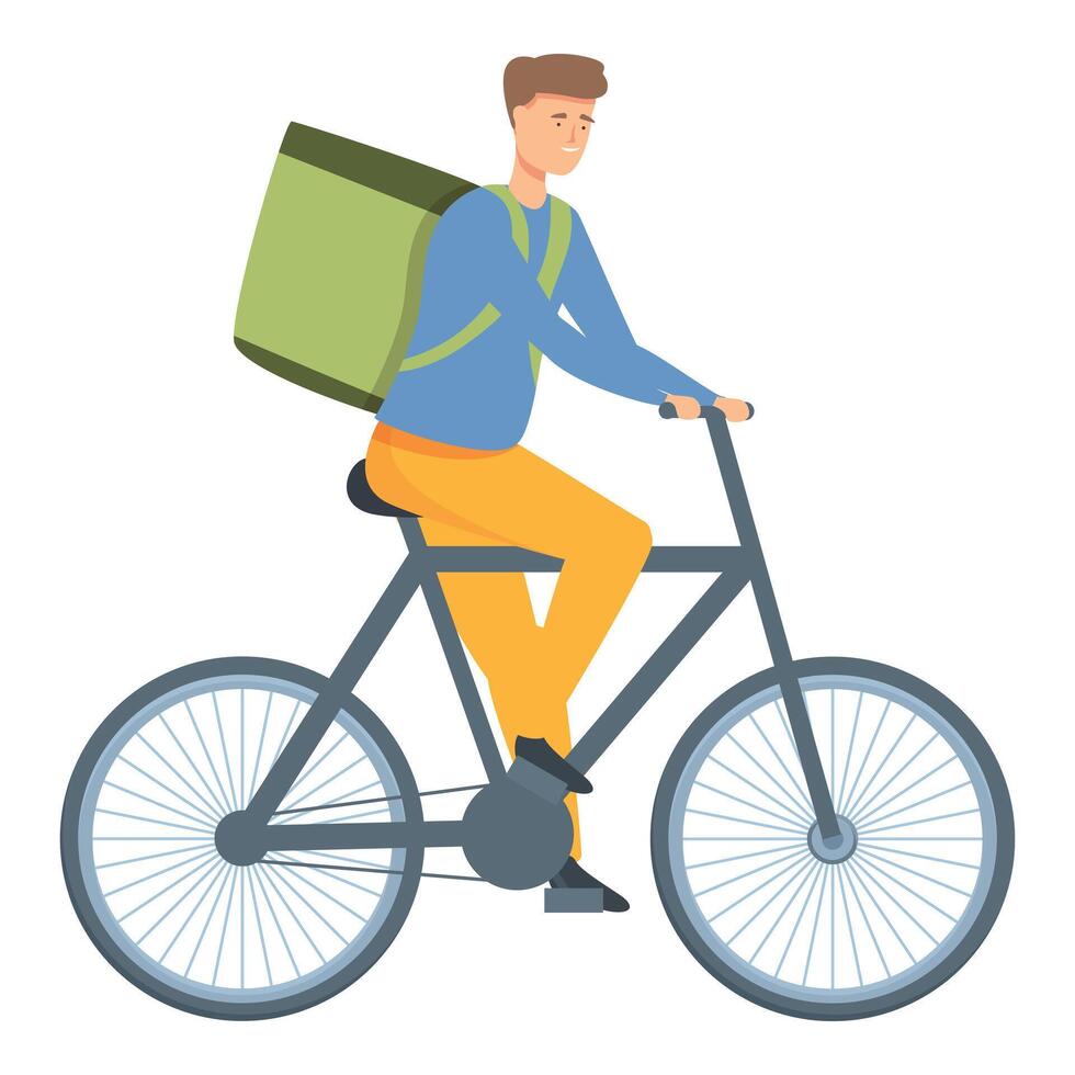 ciudad bicicleta entrega icono dibujos animados vector. contento persona vector
