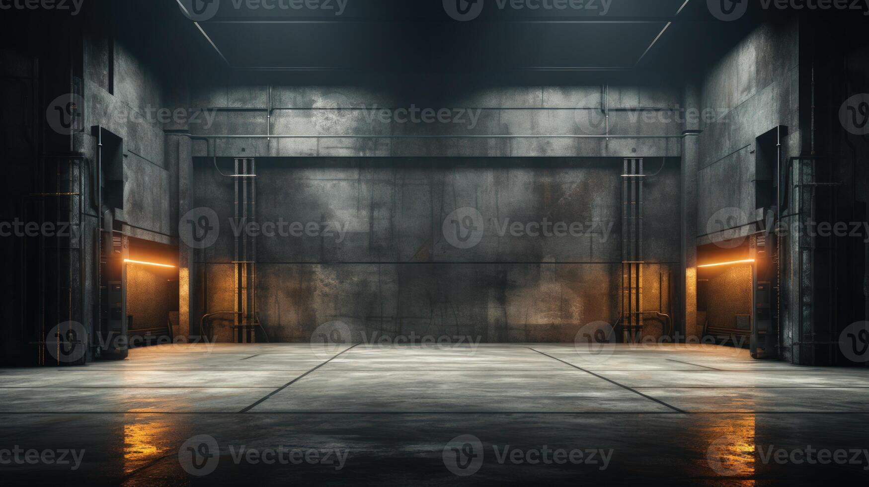 AI generated Industrial Space with Futuristic Glow photo