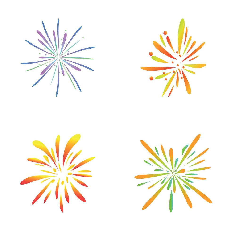 Firework icons set cartoon vector. Festive colorful salute vector