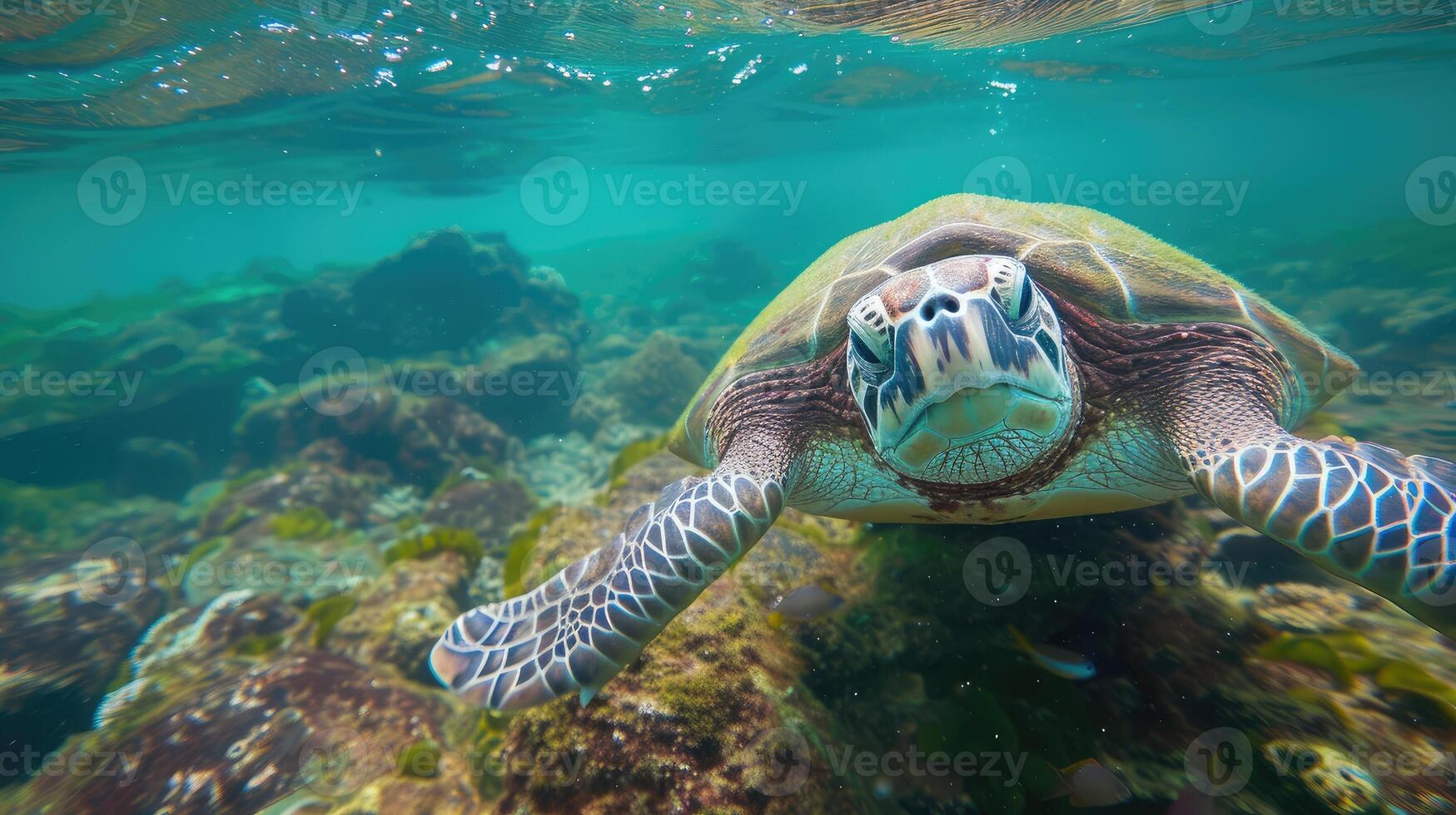 ai generado foto de mar Tortuga