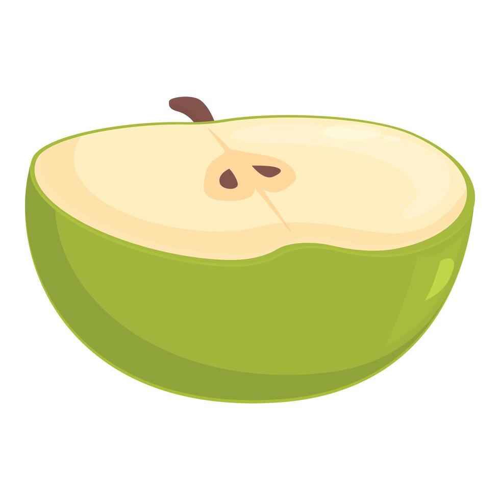 Element apple fruit icon cartoon vector. Slice leaf vector