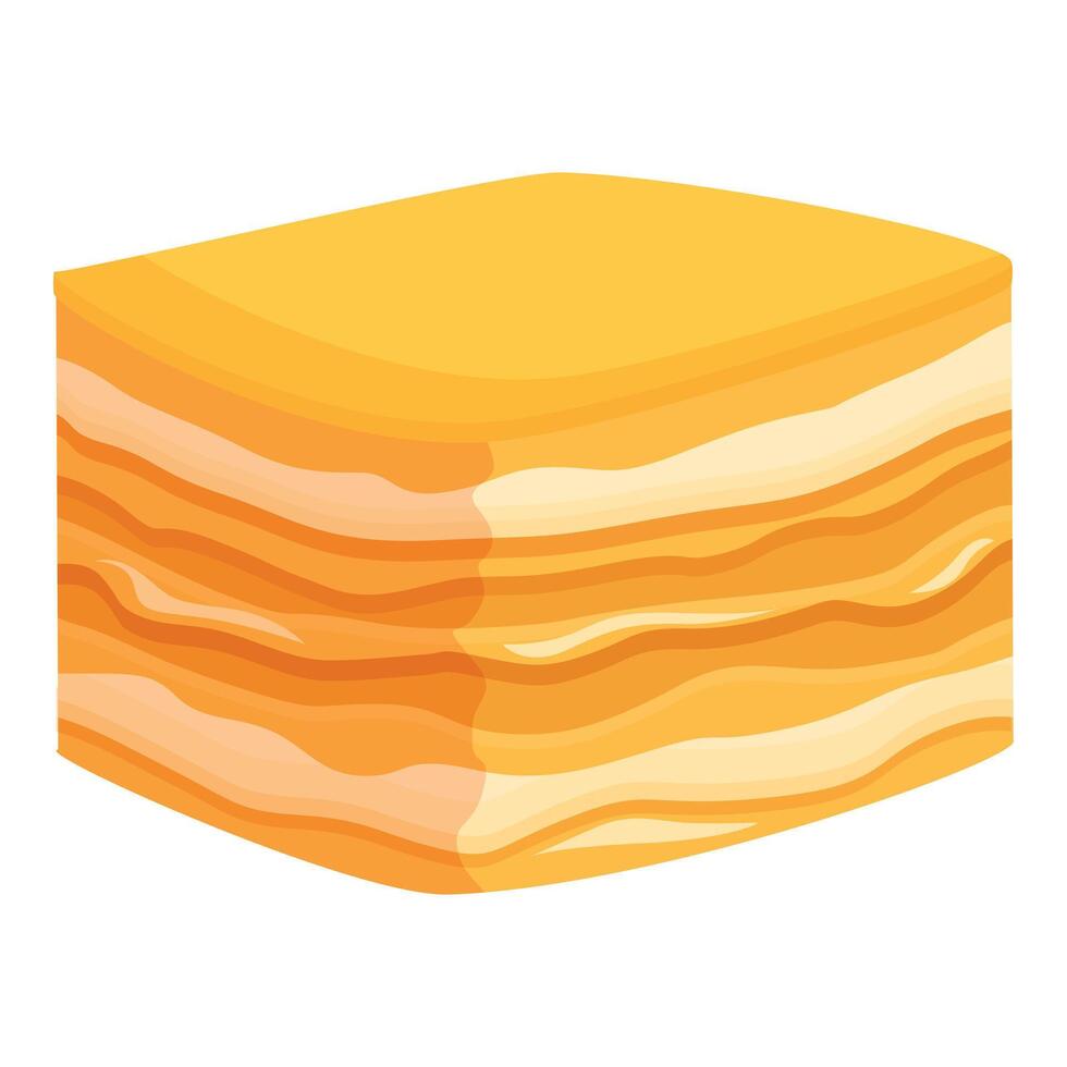 Cream cake icon cartoon vector. Napoleon dessert vector