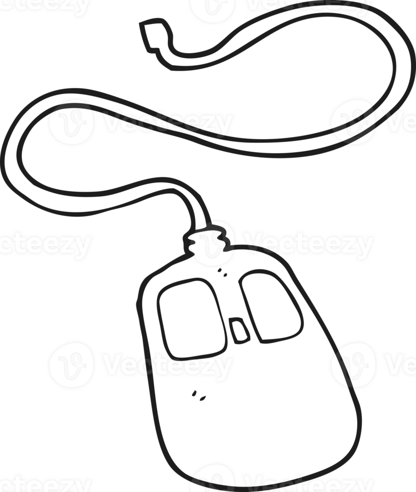 black and white cartoon computer mouse png