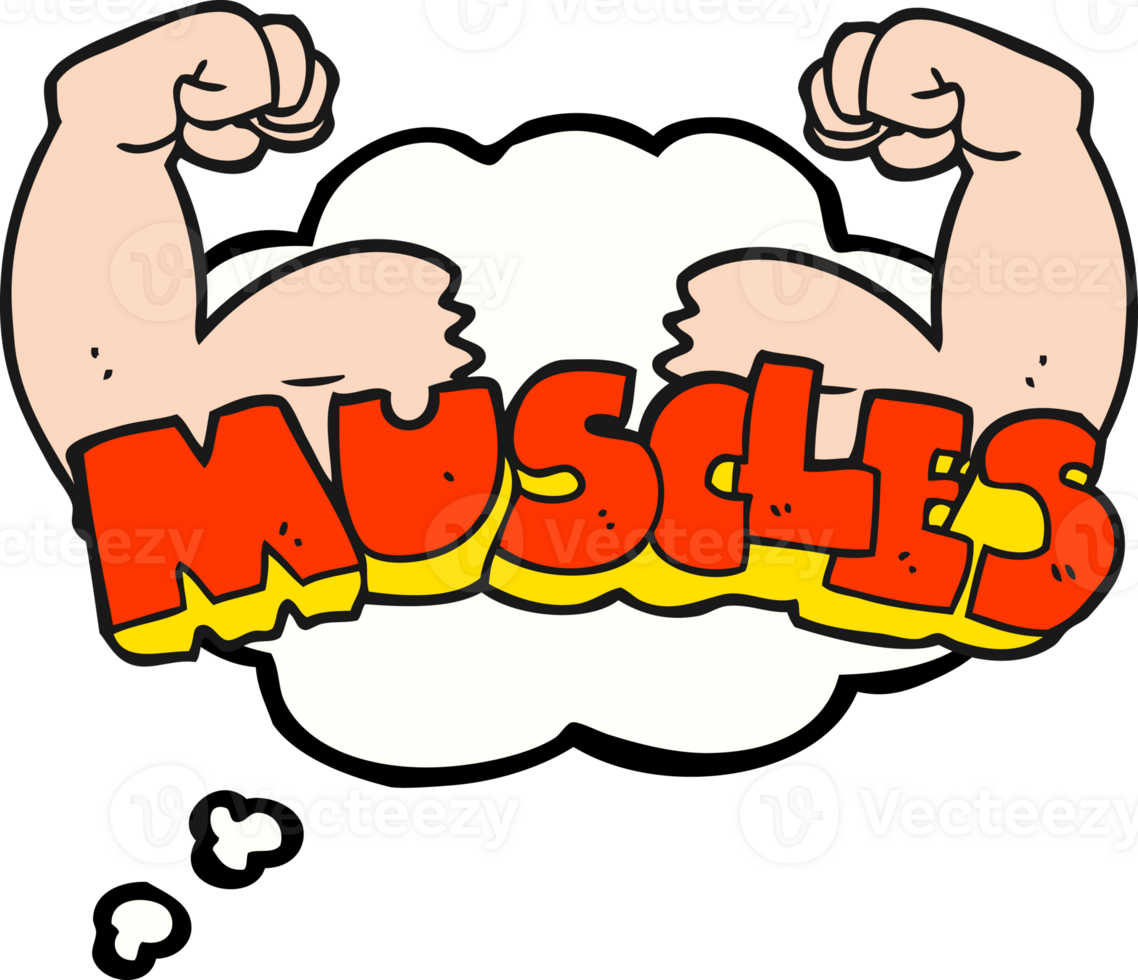 thought bubble cartoon muscles symbol png