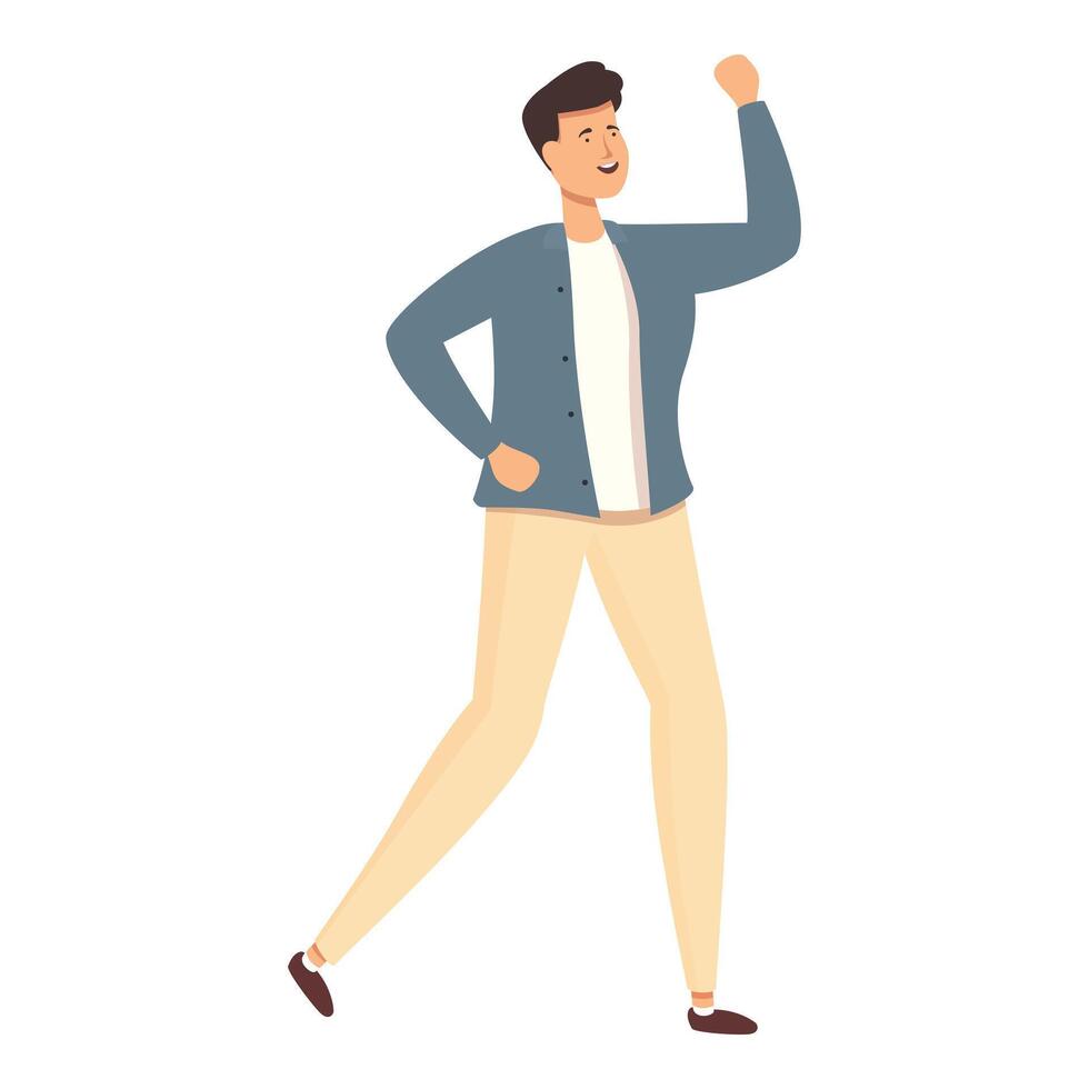 Dancing winner worker icon cartoon vector. Office staff vector