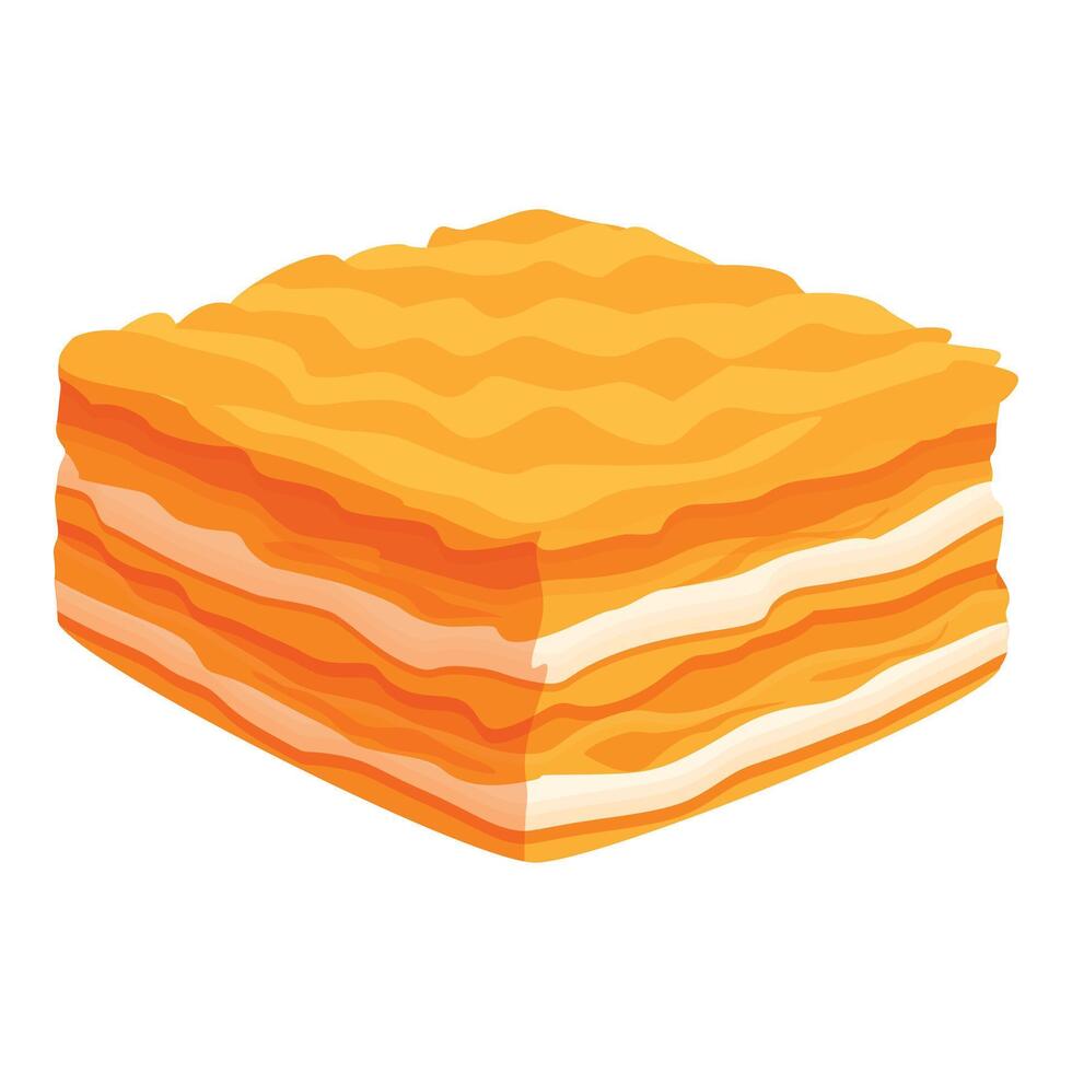 Napoleon food icon cartoon vector. Cake party vector