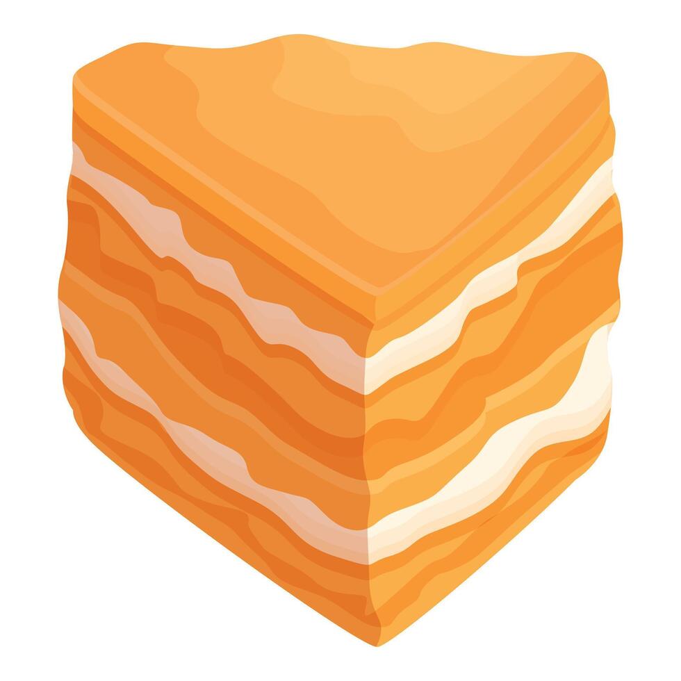 Snack cuisine cake icon cartoon vector. Napoleon dessert vector
