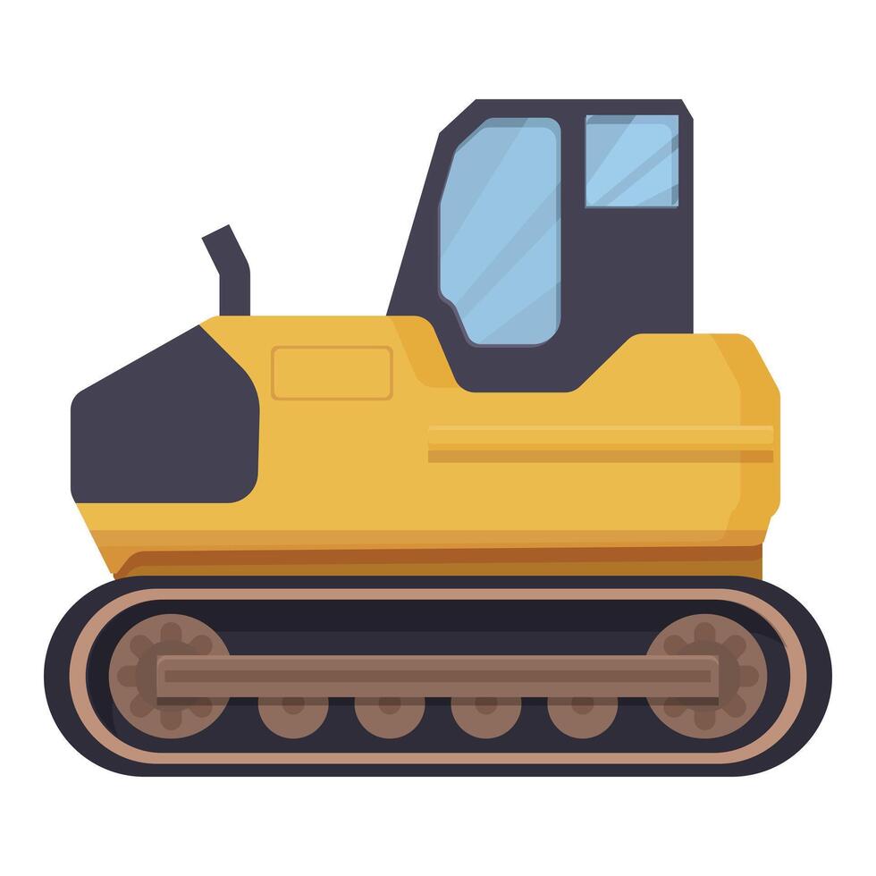 Road tractor crawler icon cartoon vector. Construction equipment vector