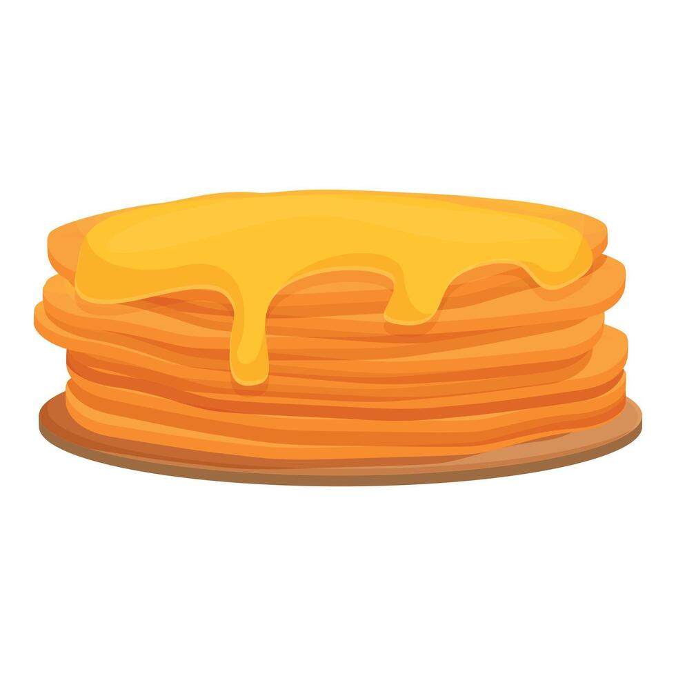 Honey pancake icon cartoon vector. Cute stack food vector