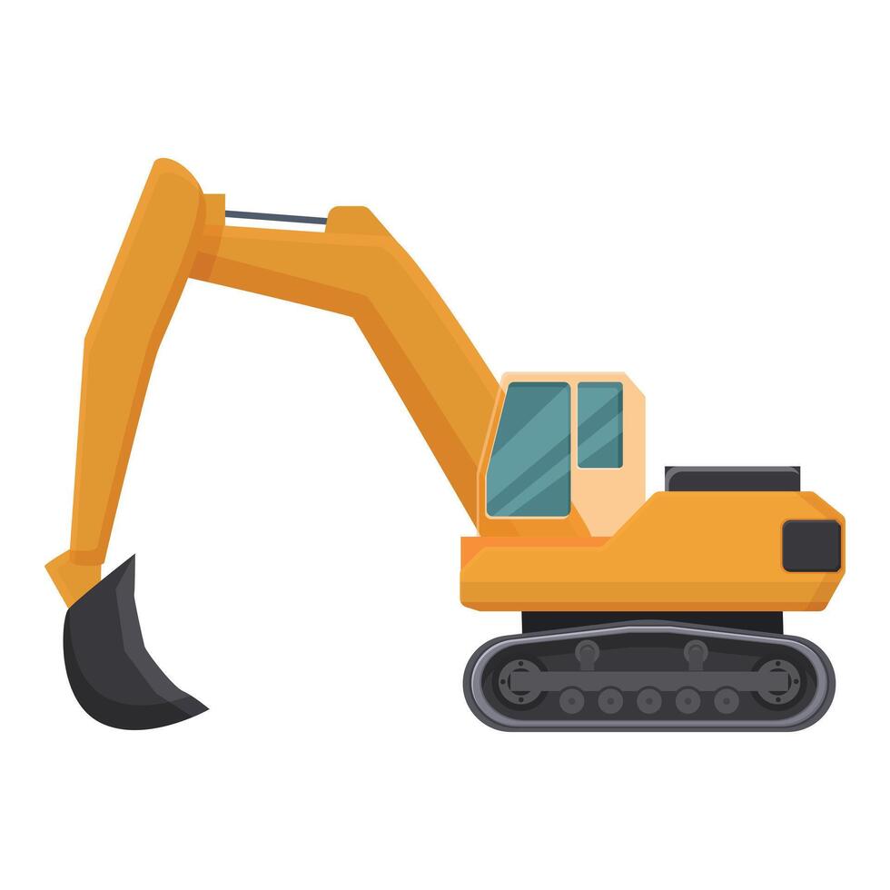 Crane crawler icon cartoon vector. Machine work vector