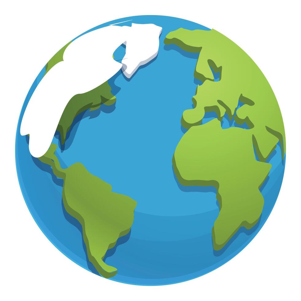 globo mapa icono dibujos animados vector. tierra planeta vector