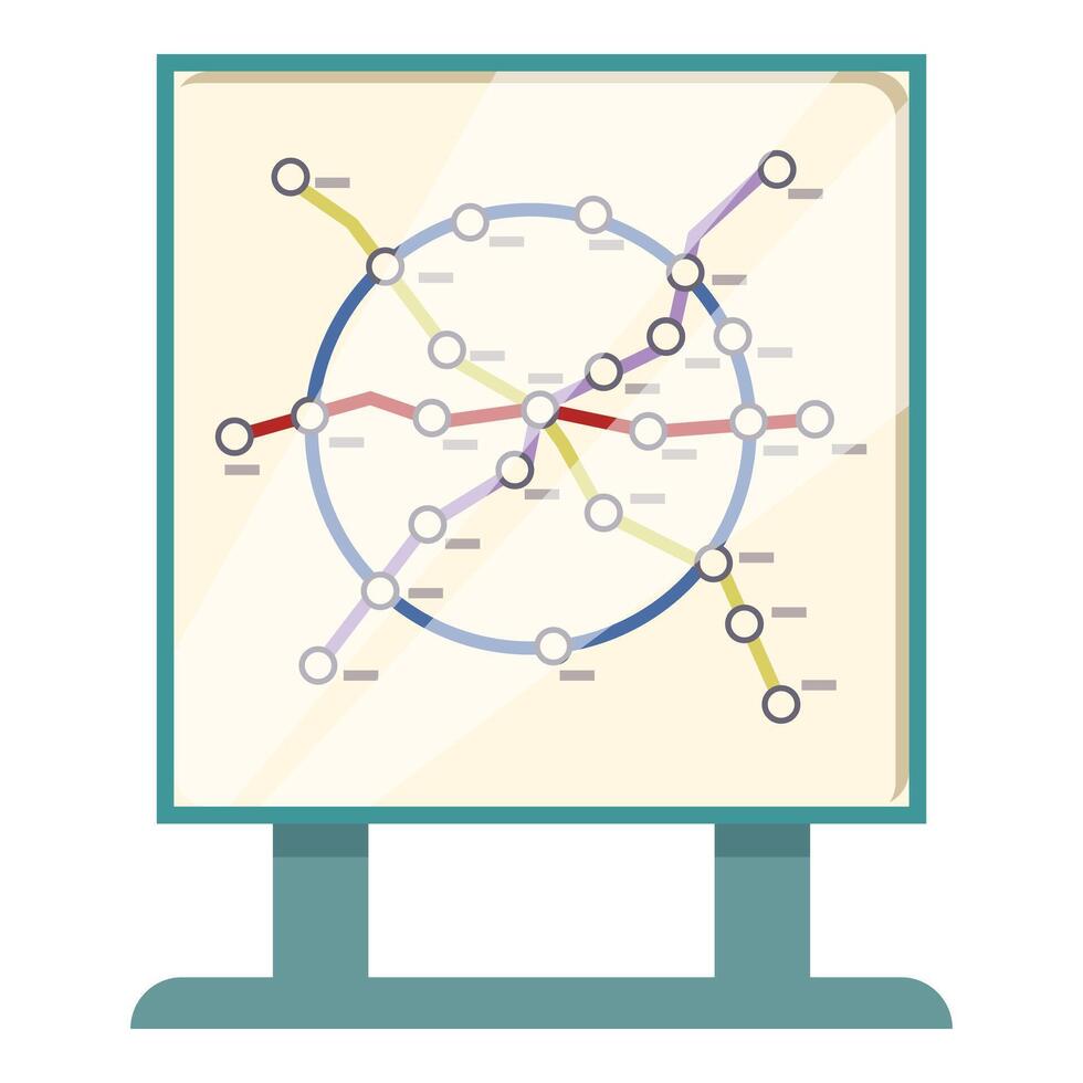 Subway metro map icon cartoon vector. Exit service vector