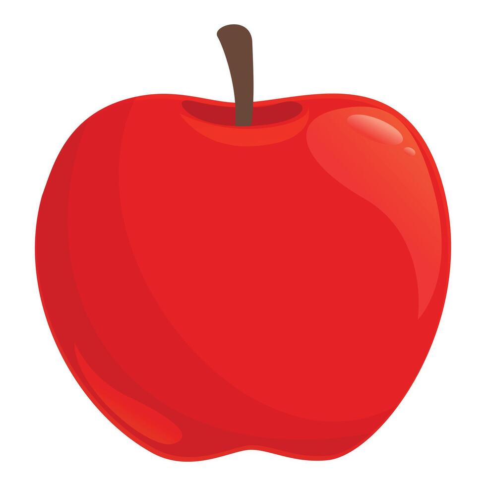 Whole red apple icon cartoon vector. Organic fruit vector