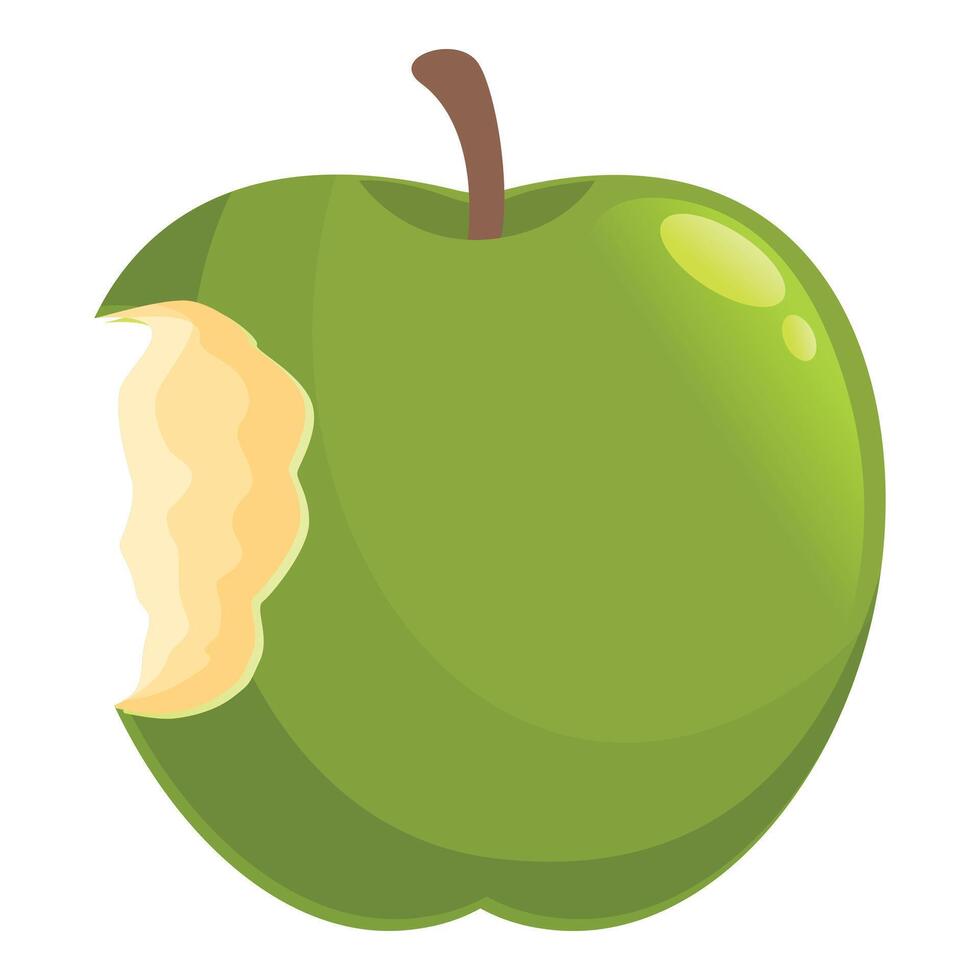 Fresco mordedura manzana icono dibujos animados vector. orgánico nutrición vector