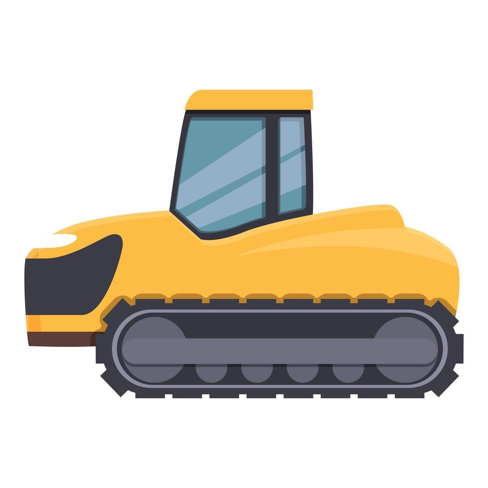 trabajo amarillo tractor icono dibujos animados vector. trabajando vehículo vector