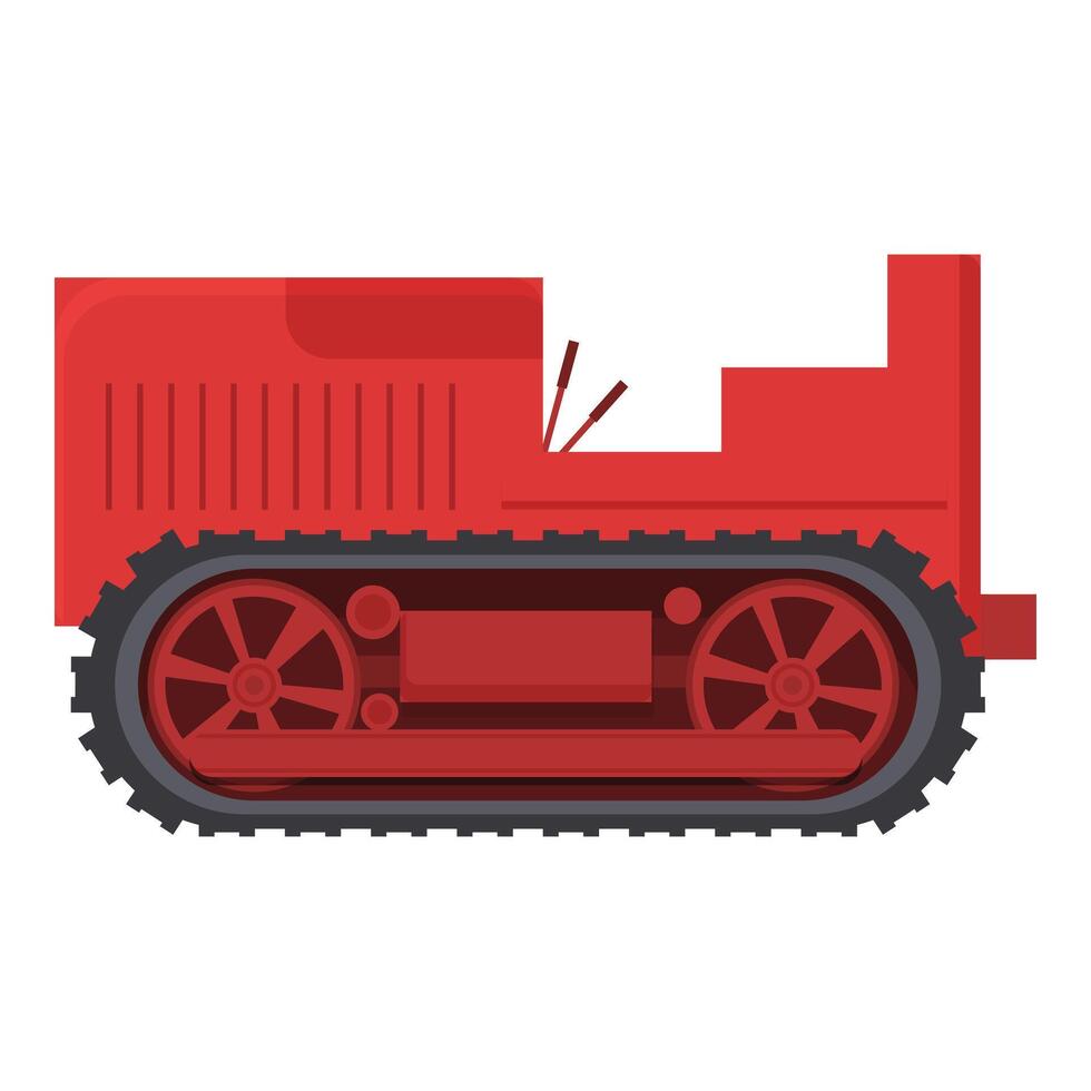 Red tractor icon cartoon vector. Road vehicle vector