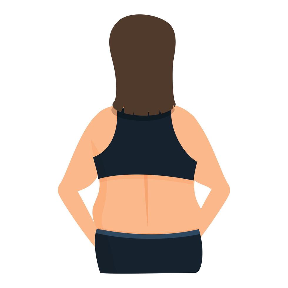 Female body problem icon cartoon vector. Burn corpulent vector