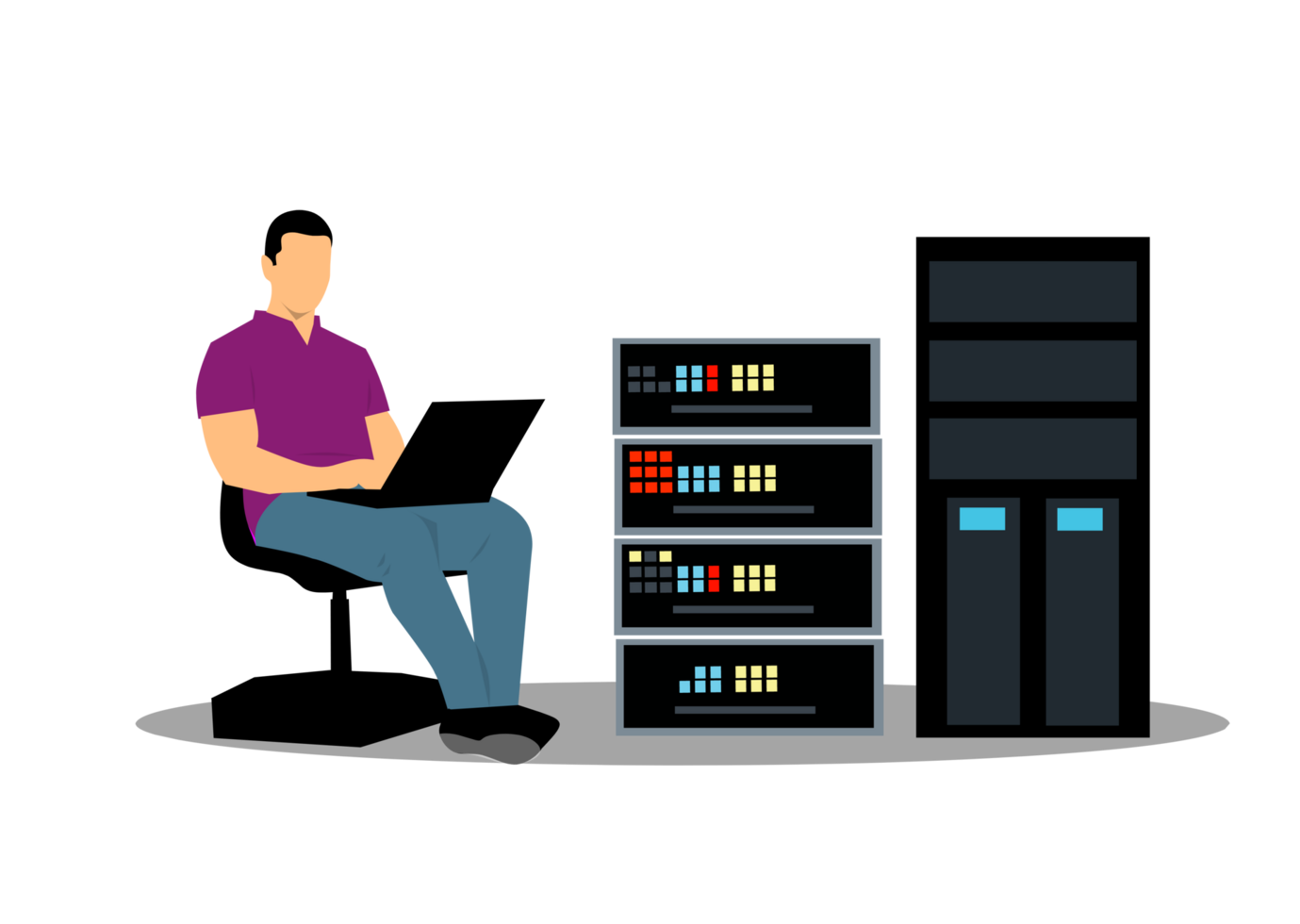 Data center and servers png