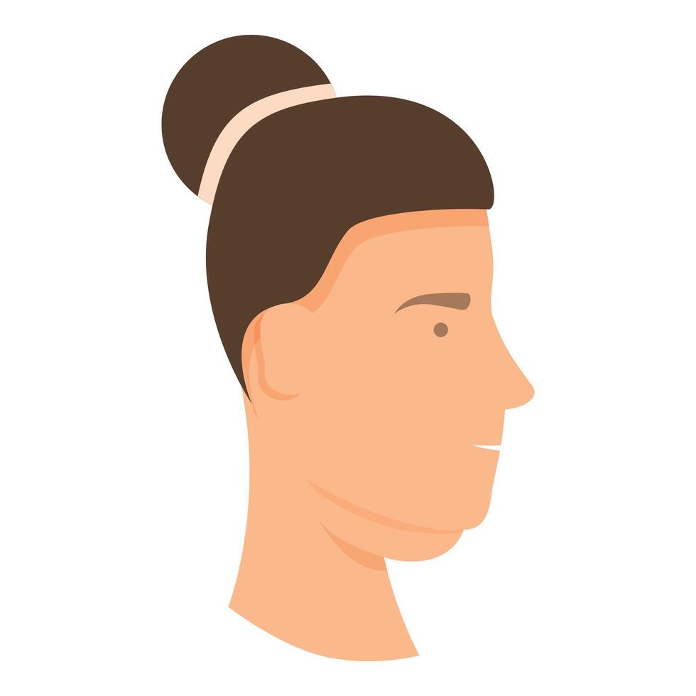 hembra cabeza liposuccion icono dibujos animados vector. cuello cuidado vector