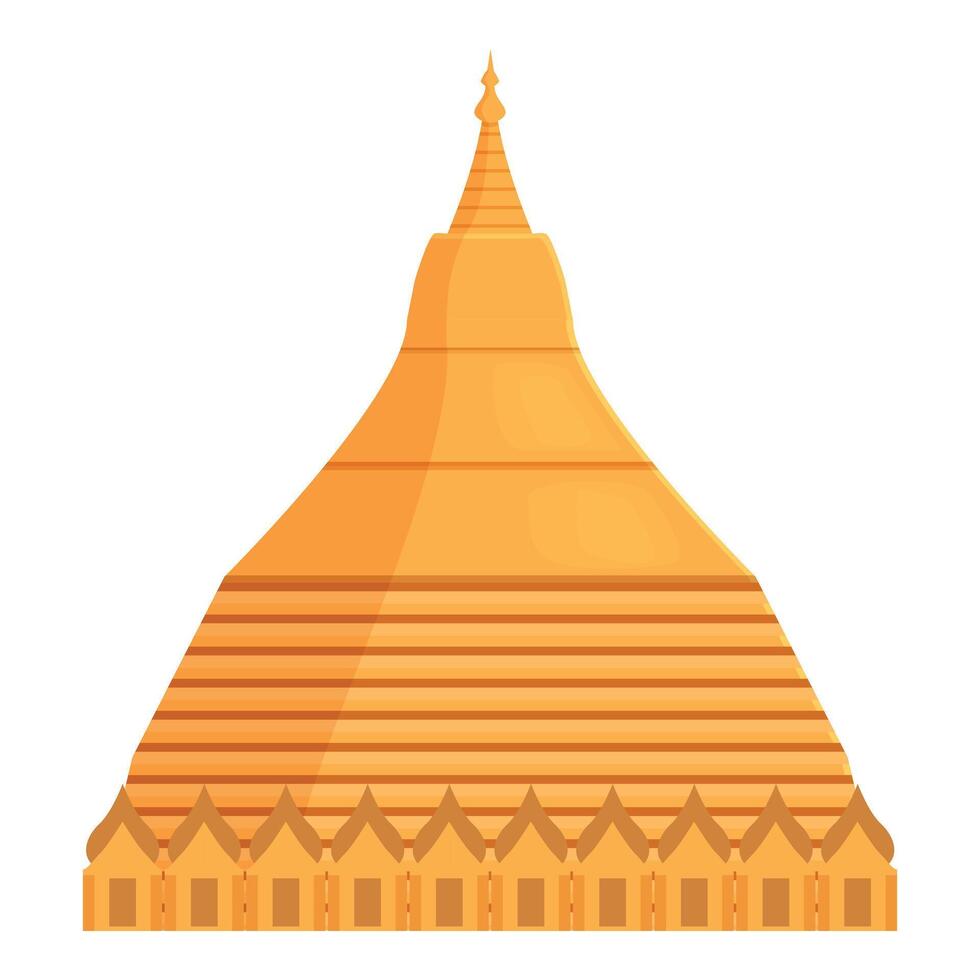 Myanmar temple icon cartoon vector. Patriotic poster vector