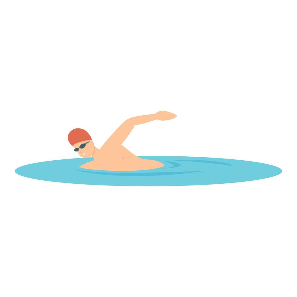 Pool boy swim icon cartoon vector. Party recreation vector