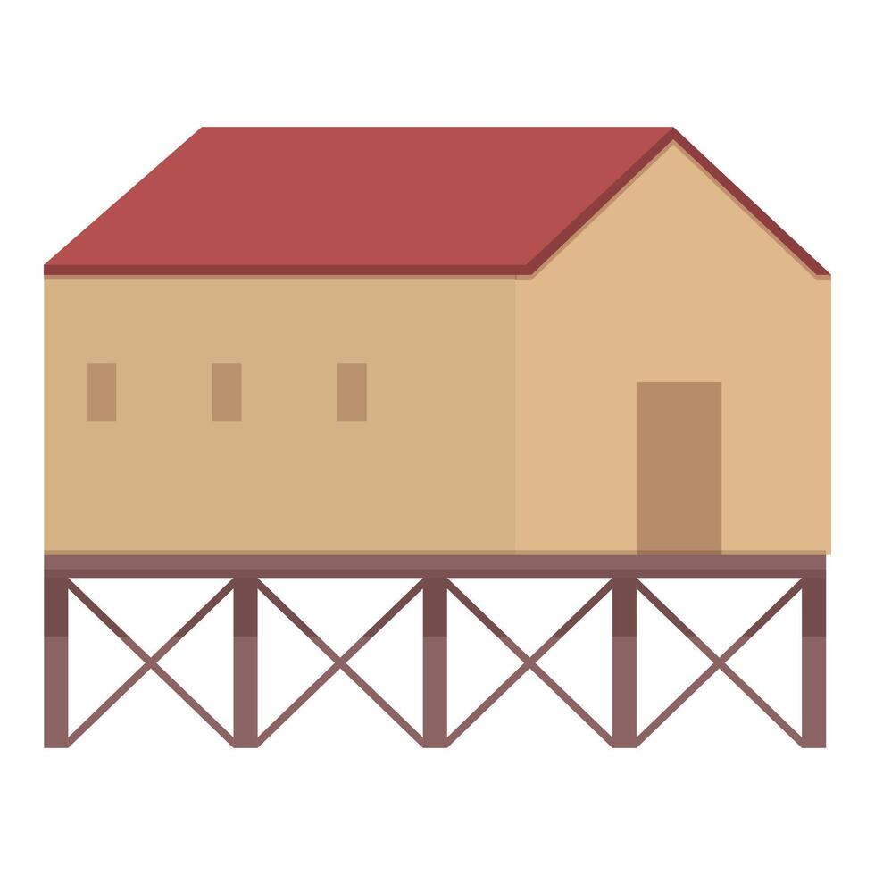 Myanmar house icon cartoon vector. Architecture map vector