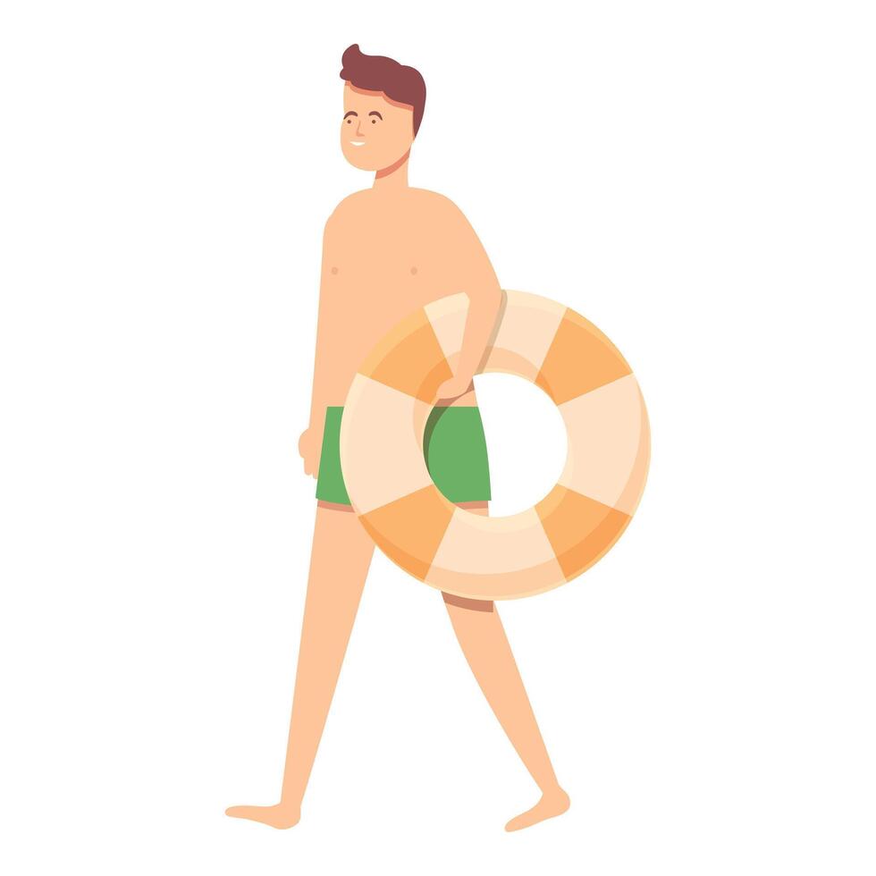 Party pool ring icon cartoon vector. Sea play vector