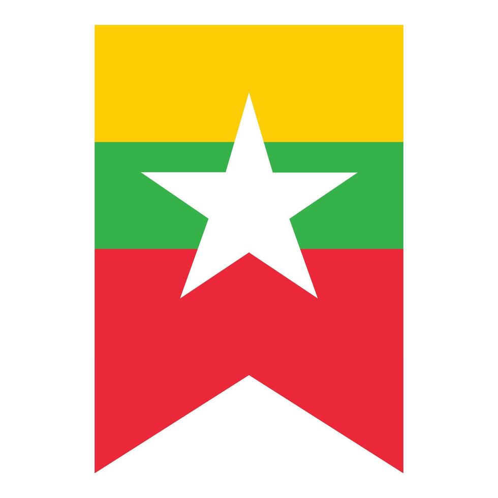 Myanmar flag emblem icon cartoon vector. Festival culture vector