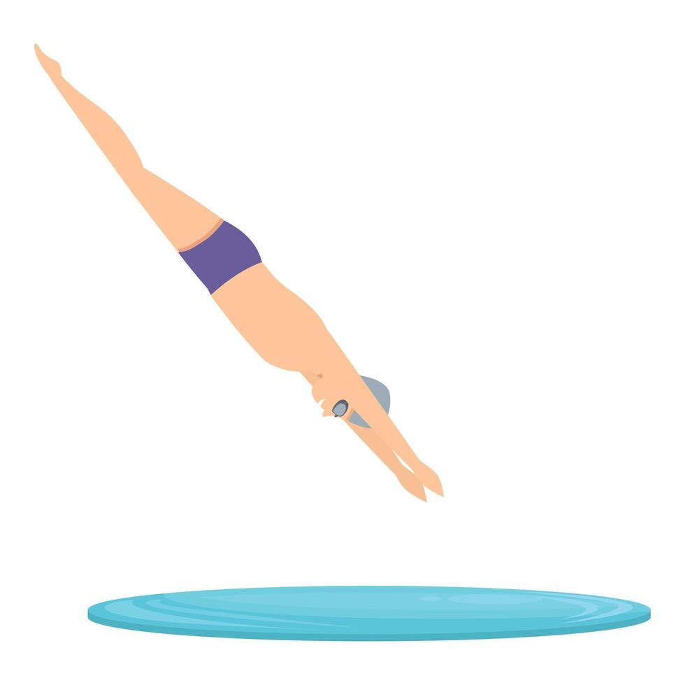Boy dive in pool icon cartoon vector. Float play vector