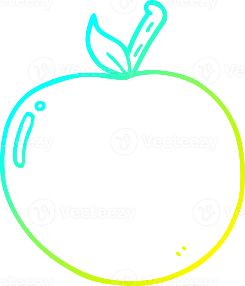 cold gradient line drawing cartoon apple png