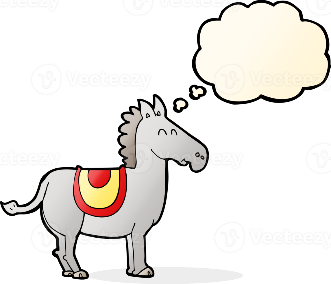 cartoon donkey with thought bubble png