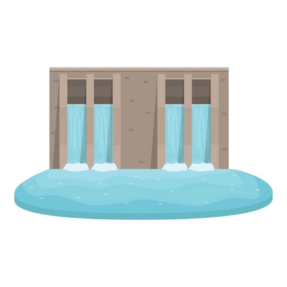 Electric power station icon cartoon vector. Factory hydropower vector