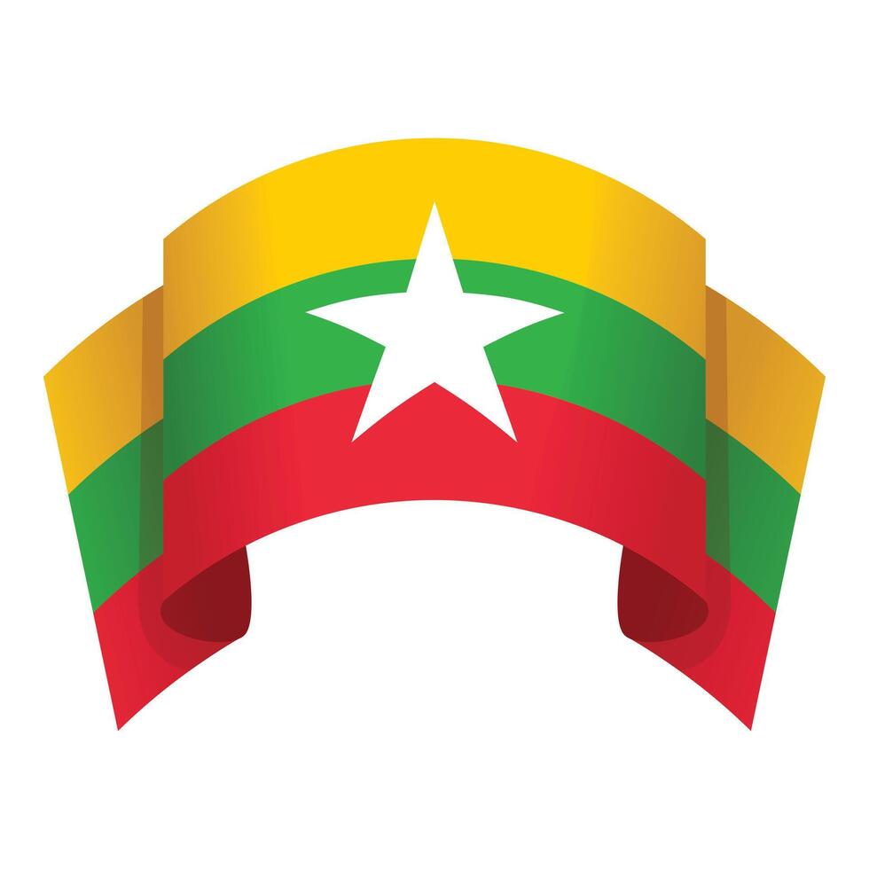 Flag festival day icon cartoon vector. Myanmar country vector
