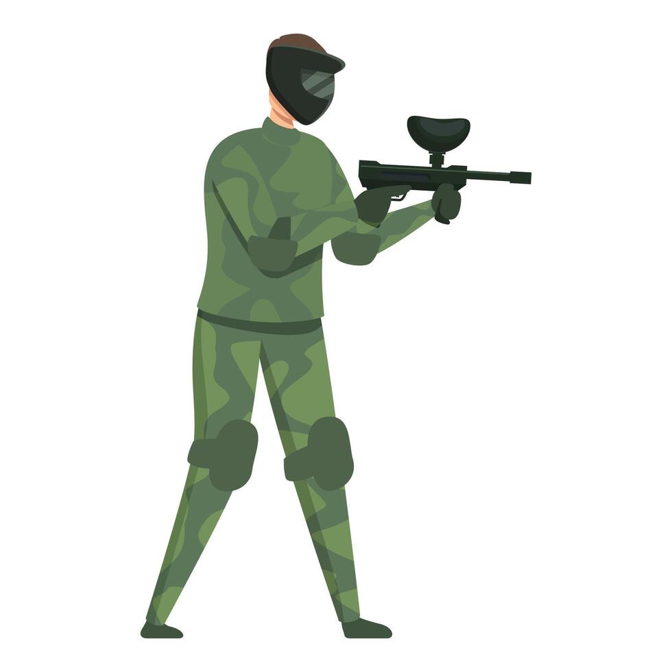 War forces paintball icon cartoon vector. Uniform team vector