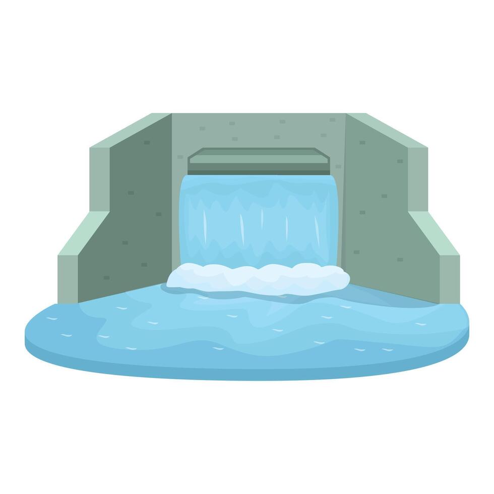 Water power energy icon cartoon vector. Energy fall vector