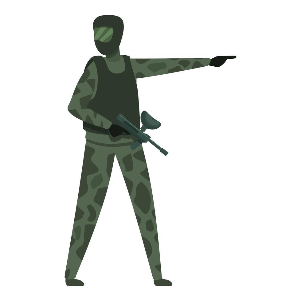 Combat player icon cartoon vector. Extreme shooting vector