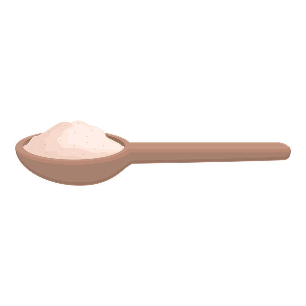 Wood spoon powder icon cartoon vector. Tooth care vector