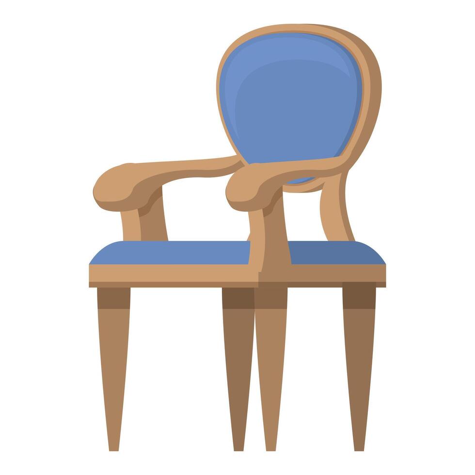 fácil de madera silla icono dibujos animados vector. limpiar habitación mueble vector