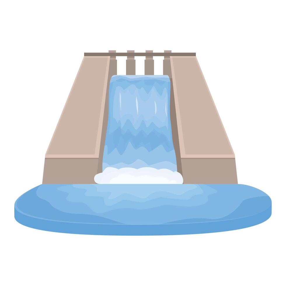 River hydro power icon cartoon vector. Factory city generator vector