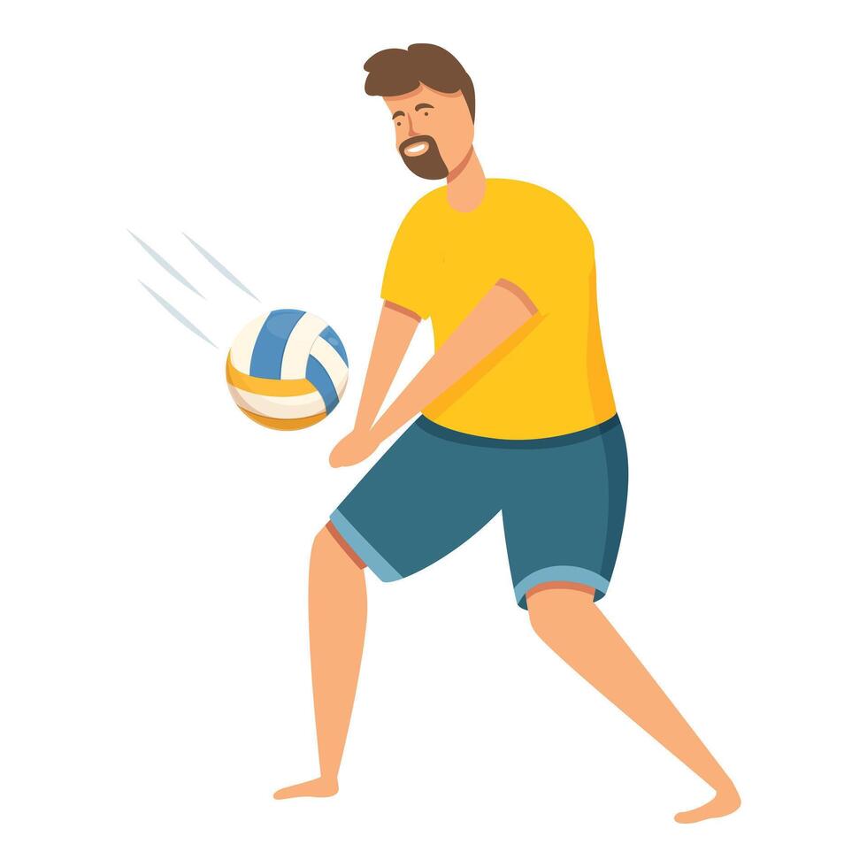 Amateur volleyball player icon cartoon vector. Netting area vector